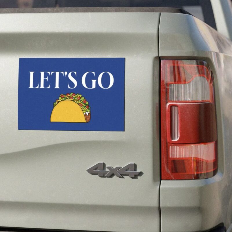 Lets Go Taco-Themed Car Magnet, Stickers