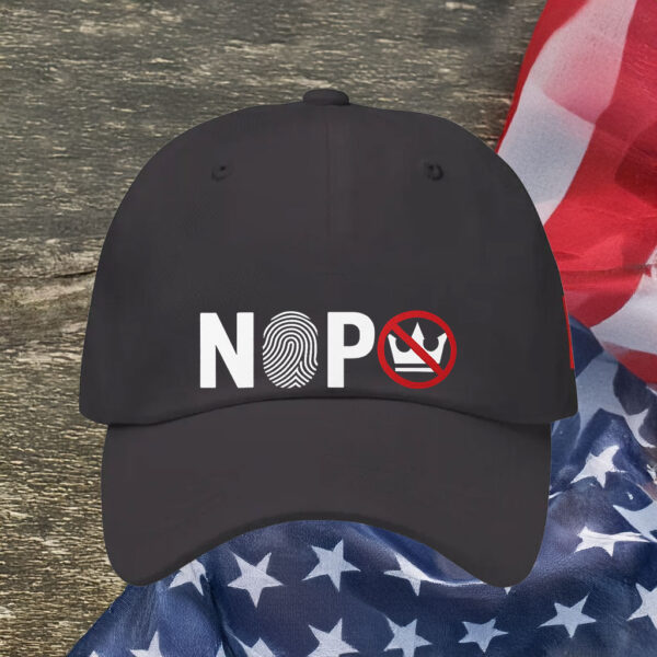 Anti-Authoritarian Protest Cap, Identity Over Monarchy, NOPE Fingerprint Crown Hat