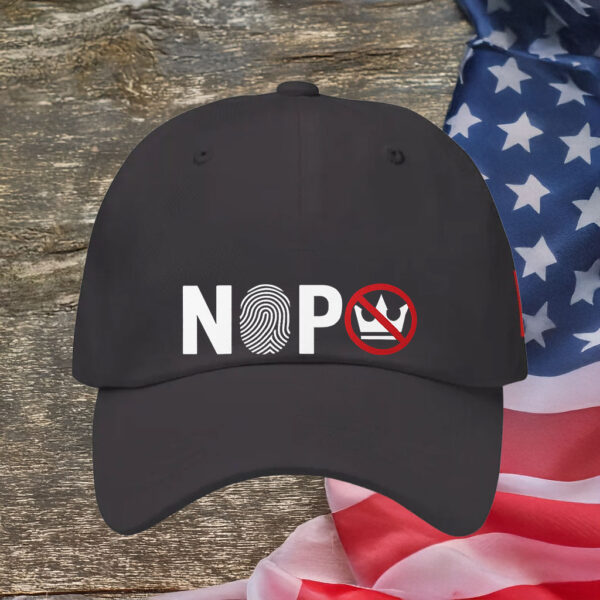 Anti-Authoritarian Protest Cap, Identity Over Monarchy, NOPE Fingerprint Crown Hat