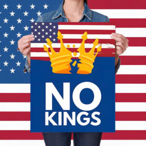 Anti-Authoritarian Wall Art Sign, No Kings Printable Protest Poster