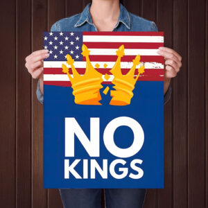 Anti-Authoritarian Wall Art Sign, No Kings Printable Protest Poster