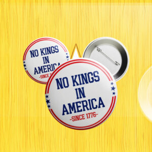 Anti Fascism MAGA Republican Oligarchy, No Kings In America Anti Trump Pin Button