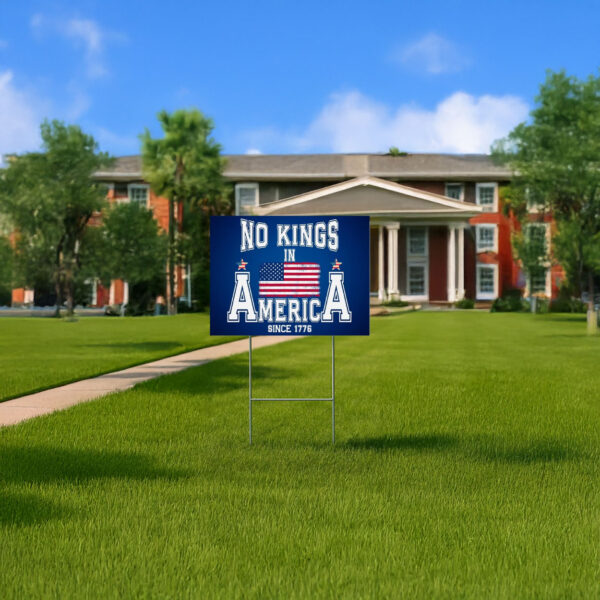 Anti Maga Protest Sign for Freedom and Democracy, No Kings in America Yard Sign