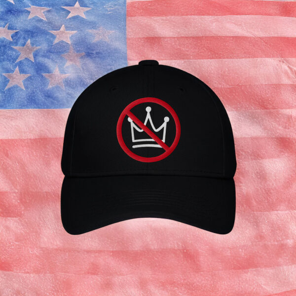 Anti Monarchy Crown Protest Cap, No Kings Embroidered Hat