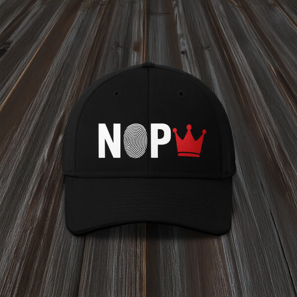 Anti-Monarchy Statement Cap with Fingerprint Design, NOPE Crown Embroidered Hat