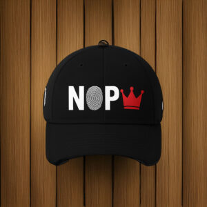 Anti-Monarchy Statement Cap with Fingerprint Design, NOPE Crown Embroidered Hat