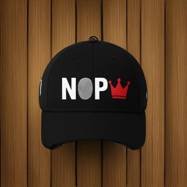 Anti-Monarchy Statement Cap with Fingerprint Design, NOPE Crown Embroidered Hat
