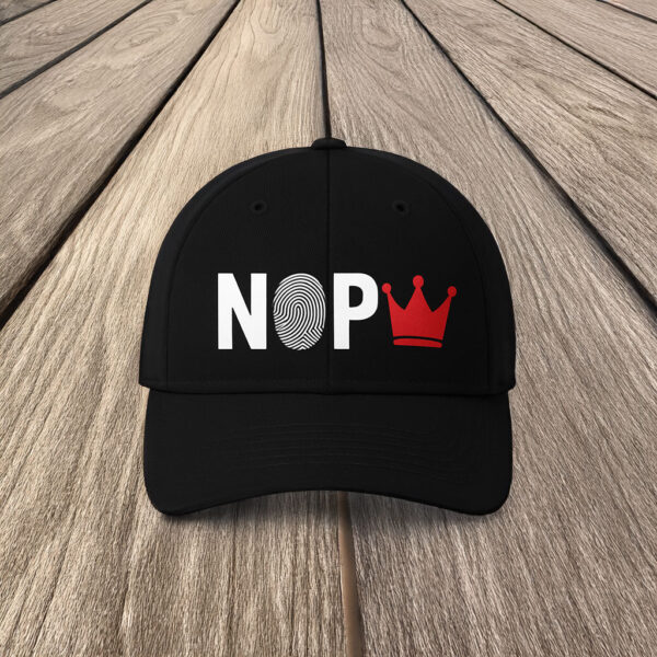 Anti-Monarchy Statement Cap with Fingerprint Design, NOPE Crown Embroidered Hat
