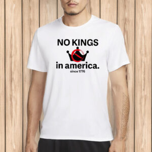 Anti-Trump Graphic Tee with Crossed-Out Crown Symbol, No Kings in America Shirt