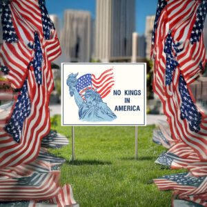 Anti Trump Political Protest Sign, No Kings in America Yard Sign