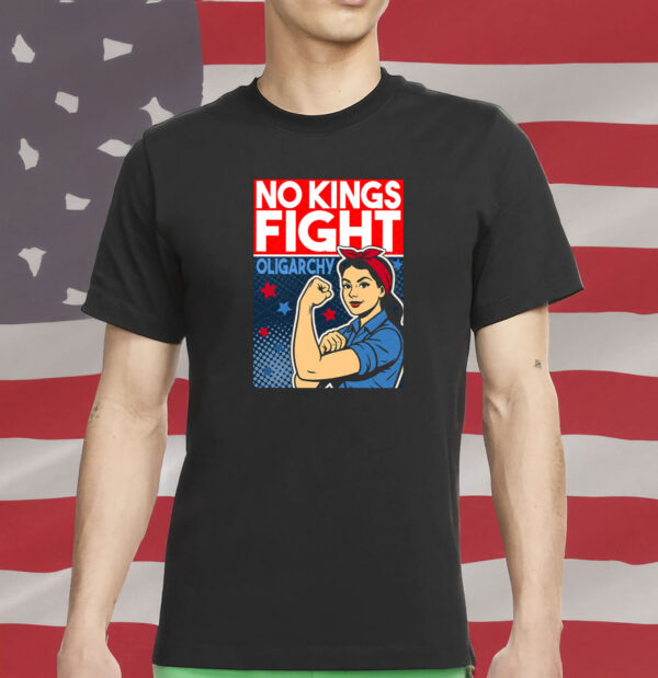 Anti-Trump Protest Tee, Pro-Democracy Feminist Graphic Shirt, No Kings Fight Oligarchy Shirt