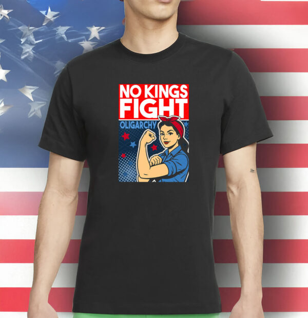 Anti-Trump Protest Tee, Pro-Democracy Feminist Graphic Shirt, No Kings Fight Oligarchy Shirt