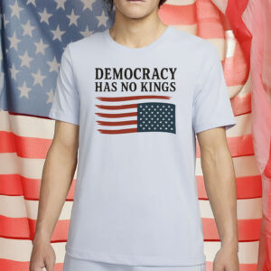 Anti-Trump Protest Tee with Upside-Down American Flag, Democracy Has No Kings Shirt