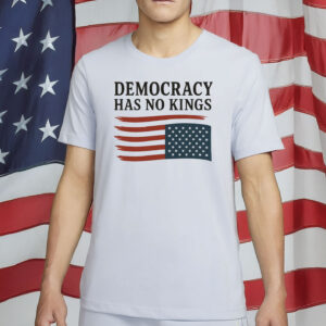 Anti-Trump Protest Tee with Upside-Down American Flag, Democracy Has No Kings Shirt