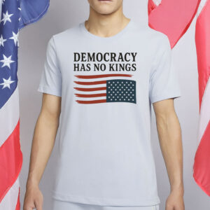 Anti-Trump Protest Tee with Upside-Down American Flag, Democracy Has No Kings Shirt