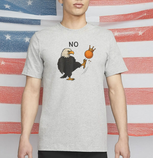 Bald Eagle Kicking Crown Tee - Anti Monarchy Pro Democracy T-Shirt