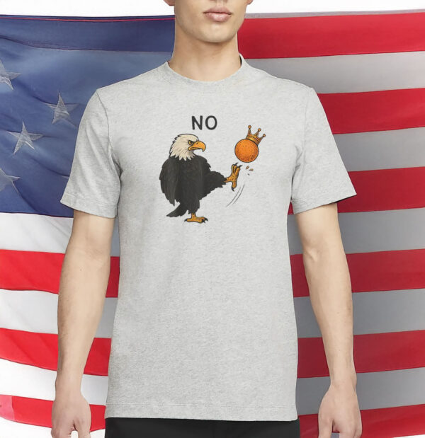Bald Eagle Kicking Crown Tee - Anti Monarchy Pro Democracy T-Shirt