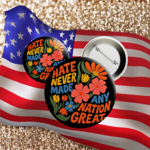 Boho Floral Anti-Trump Pin