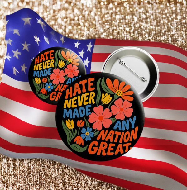 Boho Floral Anti-Trump Pin