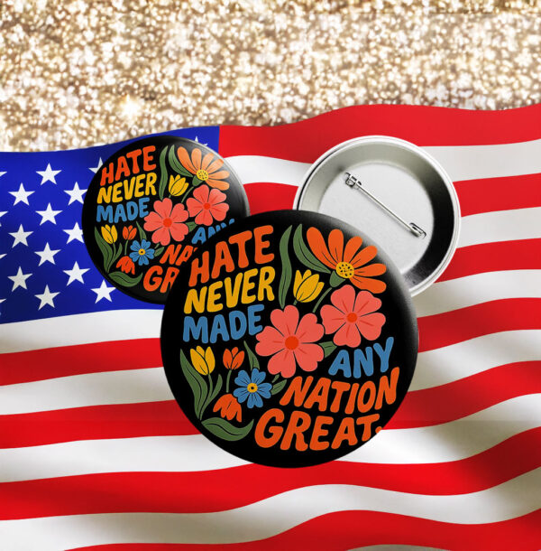 Boho Floral Anti-Trump Pin