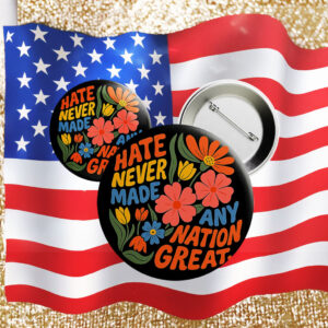Boho Floral Anti-Trump Pin