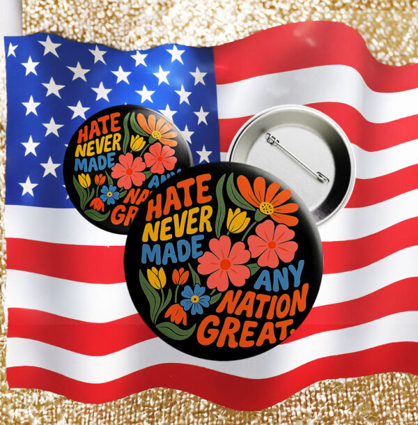 Boho Floral Anti-Trump Pin