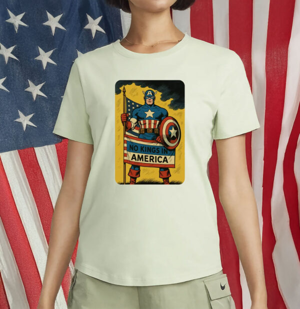 Captain Democracy Protest Graphic, No Kings in America T-Shirt