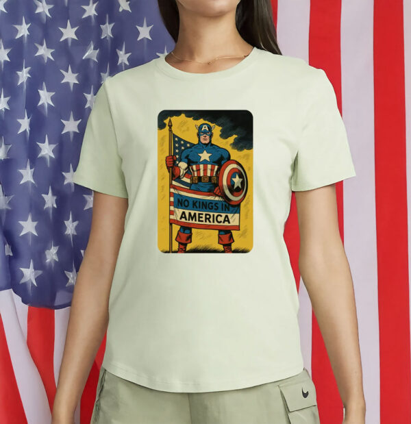 Captain Democracy Protest Graphic, No Kings in America T-Shirt