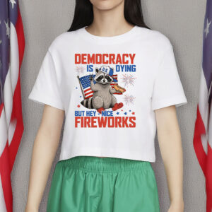 Democracy Is Dying But Hey Nice Fireworks T-Shirt, Fourth Of July Protest Shirt