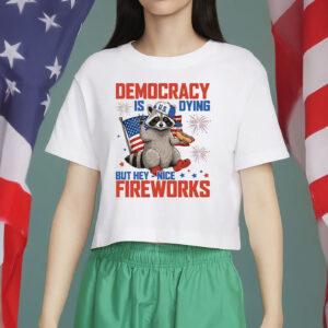 Democracy Is Dying But Hey Nice Fireworks T-Shirt, Fourth Of July Protest Shirt