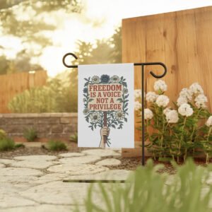 Floral Freedom Voice Garden Flag, Resist Yard Banner, No Kings in America Protest Flag