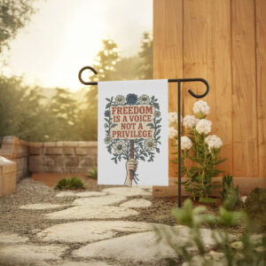 Floral Freedom Voice Garden Flag, Resist Yard Banner, No Kings in America Protest Flag