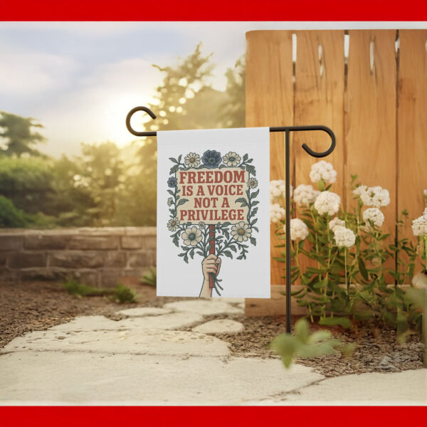 Floral Freedom Voice Garden Flag, Resist Yard Banner, No Kings in America Protest Flag