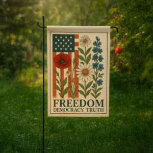Freedom Democracy Truth Patriotic Floral Flag