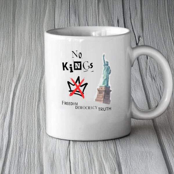 Freedom, Democracy, Truth – Liberty Collage Art Design-No Kings Mug