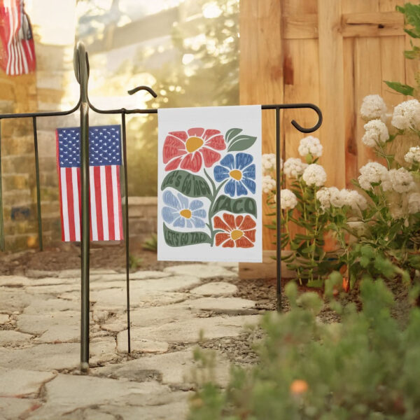 Funny Floral Anti-Trump Yard Decor, Let's Go Taco Garden Flag