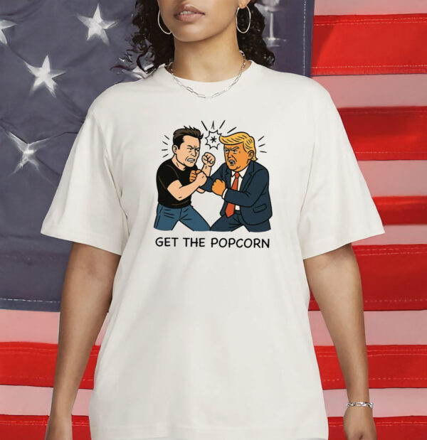 Funny Trump vs. Elon Musk Tee, Celebrity Clash Cartoon Shirt