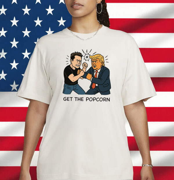 Funny Trump vs. Elon Musk Tee, Celebrity Clash Cartoon Shirt