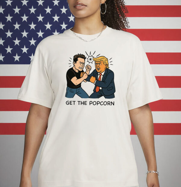 Funny Trump vs. Elon Musk Tee, Celebrity Clash Cartoon Shirt