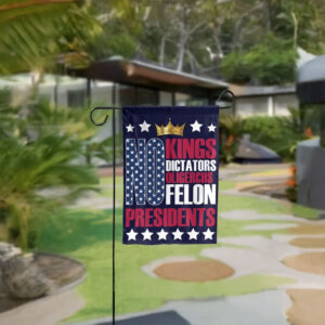 No Dictators, Oligarchs, Felon Presidents Protest Sign, No Kings Yard Flag