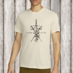 No Kings Est. 1776 Shirt – Anti-Oligarchy Anti-Fascism Sword Design Tee, Minimalist Protest Shirt