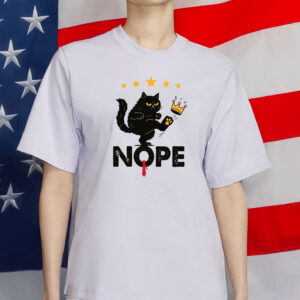 No Kings In America Black Cat Shirt, Funny Political Meme T-Shirt