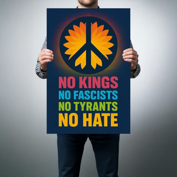 No Kings No Fascists No Tyrants No Hate Poster