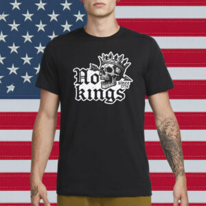 No Kings Since 1776 Gothic Skull Crown T-Shirt
