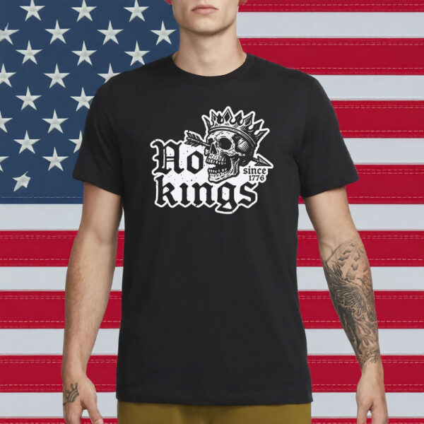 No Kings Since 1776 Gothic Skull Crown T-Shirt