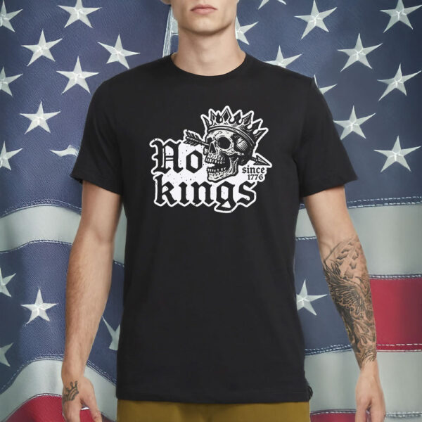 No Kings Since 1776 Gothic Skull Crown T-Shirt