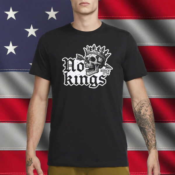 No Kings Since 1776 Gothic Skull Crown T-Shirt