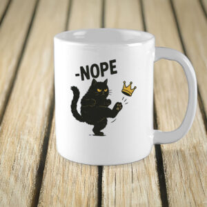 No Kings in America Black Cat Mug