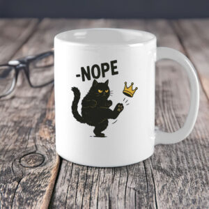 No Kings in America Black Cat Mug