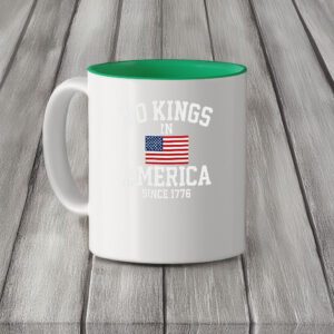No Kings in America Mug, Patriotic USA Flag Mug